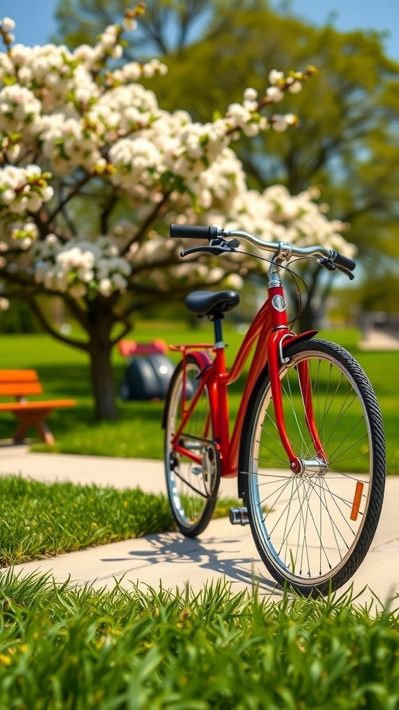 Sunny Adventures on a Bright Red Bike!