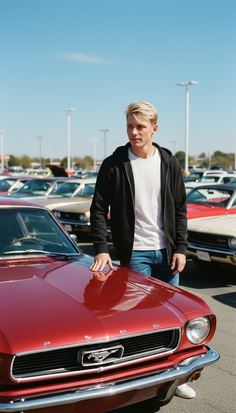 Accident d'une Mustang noire et rouge