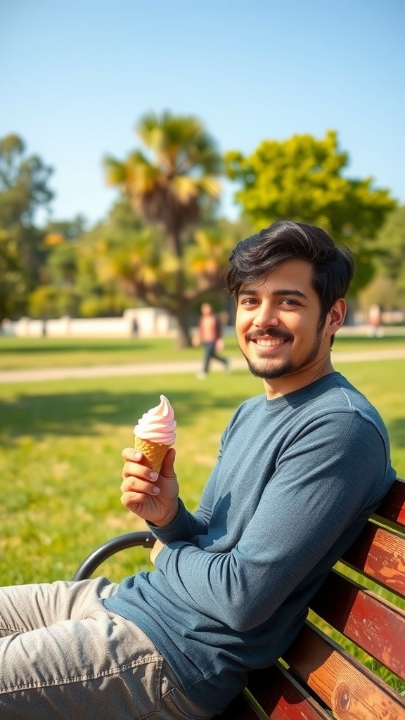 Boy Enjoying Ice Cream