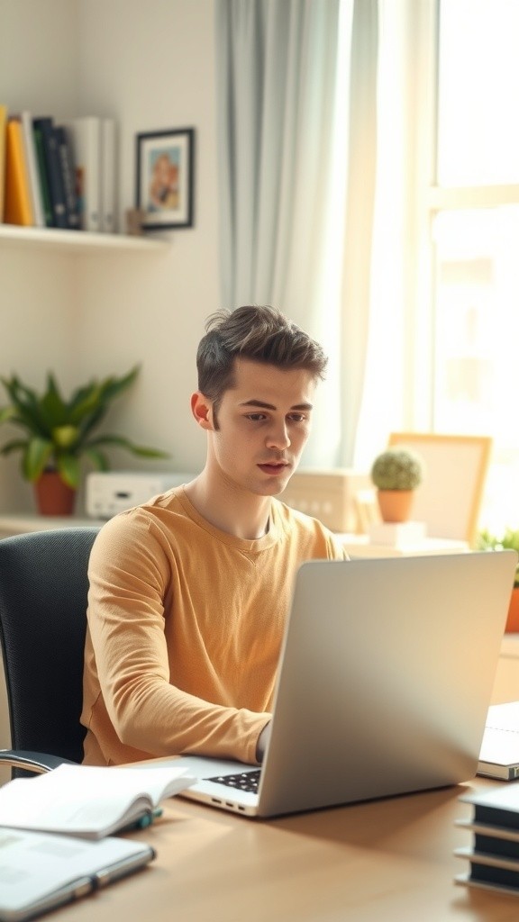 Mahasiswa Disiplin yang Tidur di Kasur