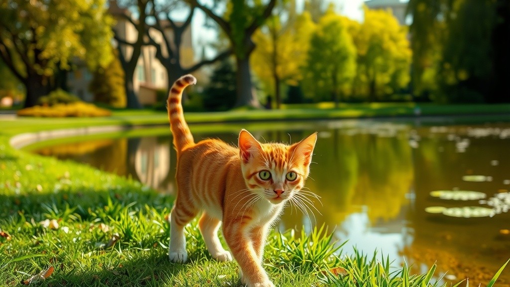 Cat's Epic Splash and Hoop Kick!