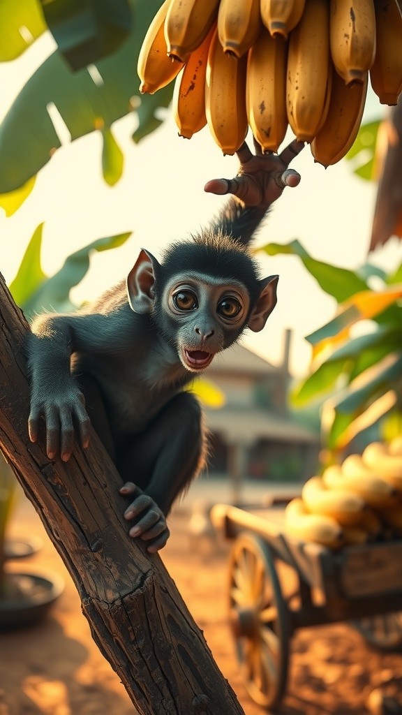 बंदर का केले चुराना