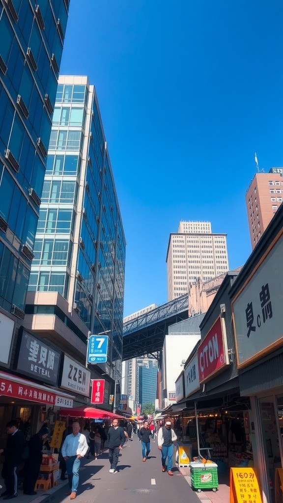 Korean Bodybuilder Walking with Girls