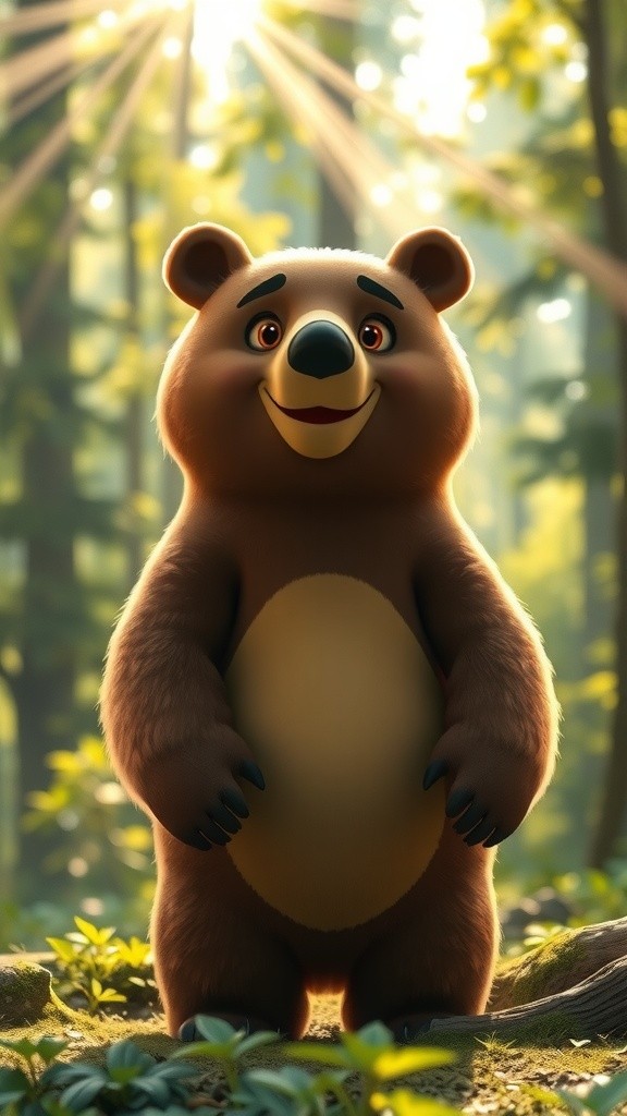 Bruno the Friendly Bear Enjoys a Tasty Treat