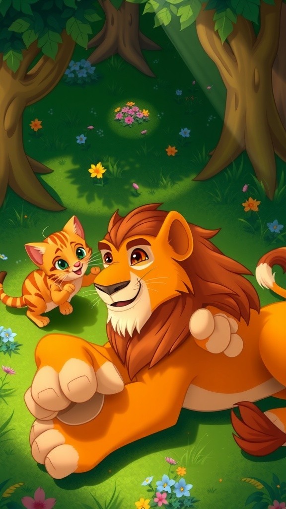 شیر اور بلی کی دلچسپ گفتگو