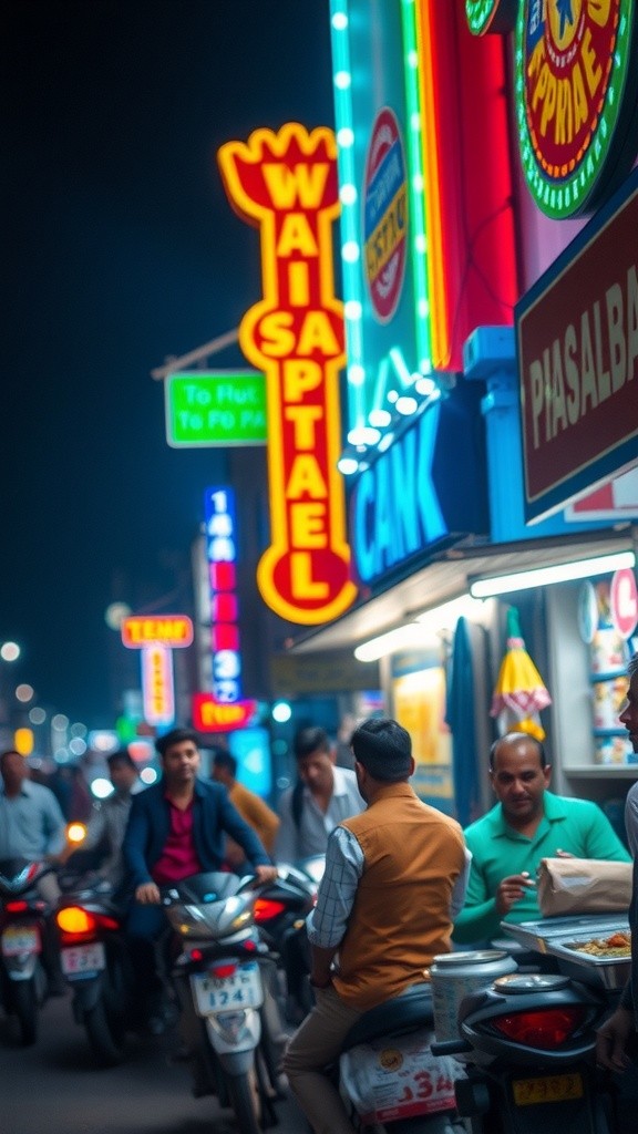 Russian Girl Relishing Golgappas in Vibrant Faisalabad Nights