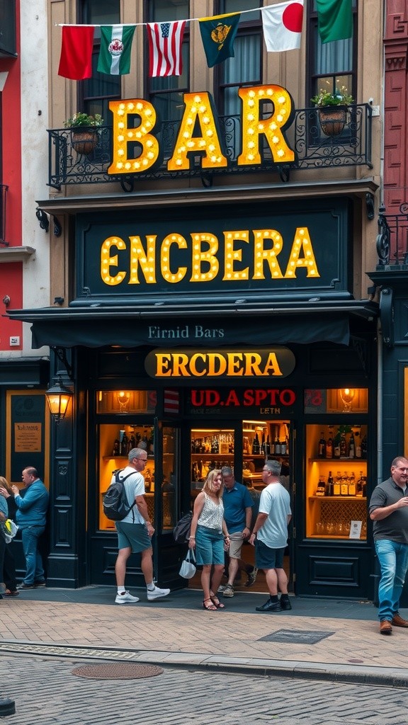 Bares Tradicionales: Vasos y Luces Intensas