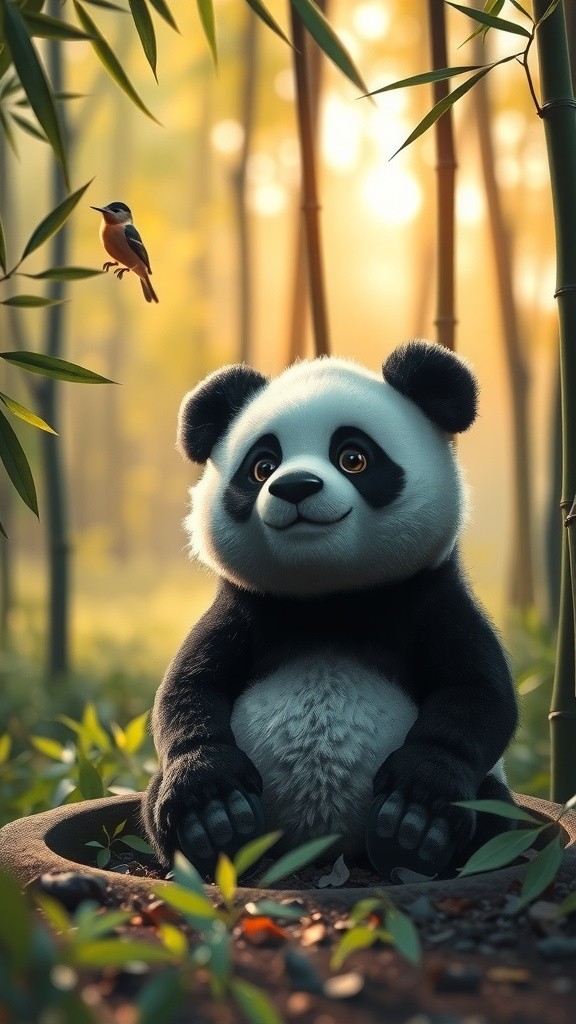 Panda's Lazy Adventure with a Playful Lion!