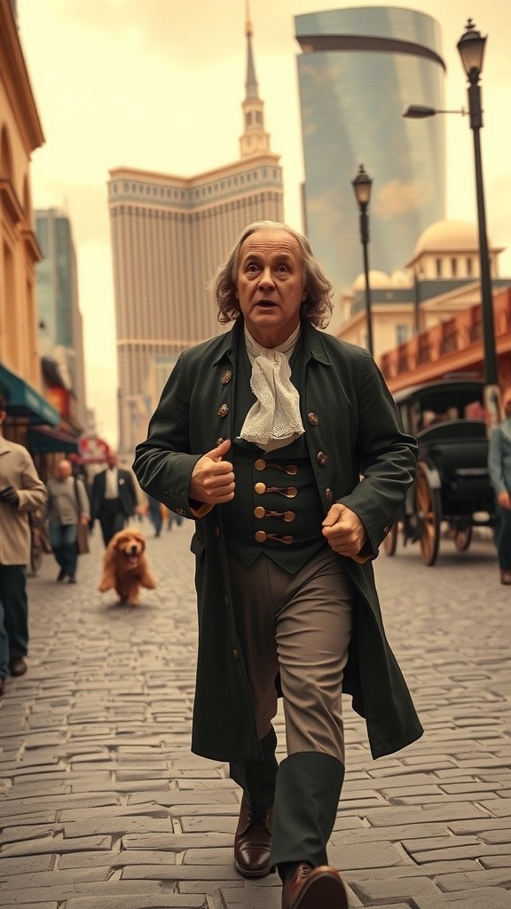 Franklin's Time-Traveling Encounter with Modern Marvels!