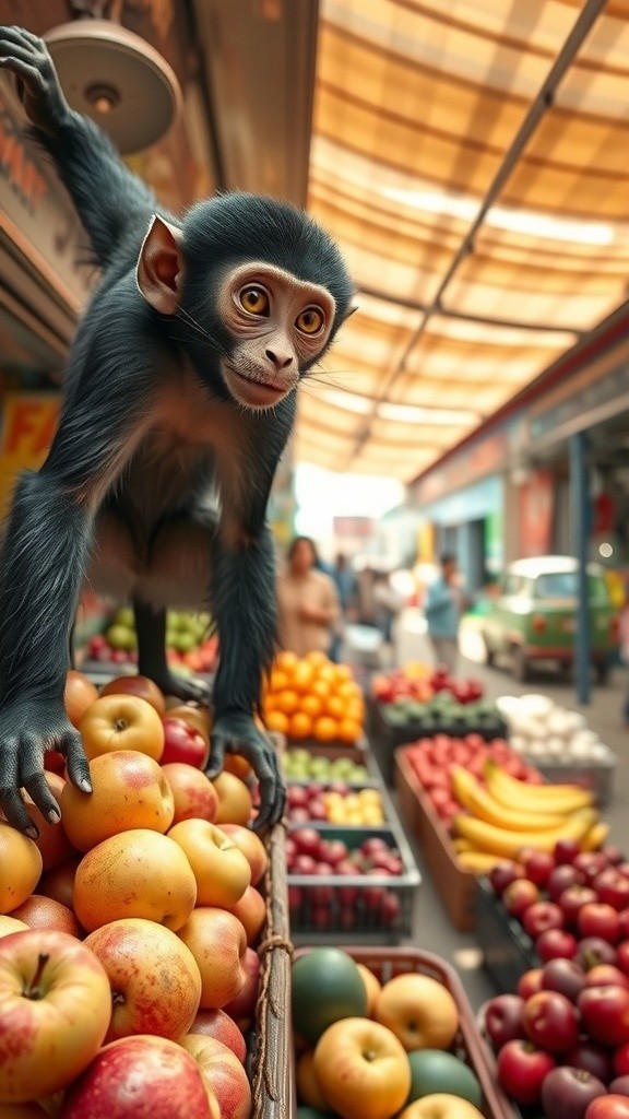 बंदर ने किया केला चोरी