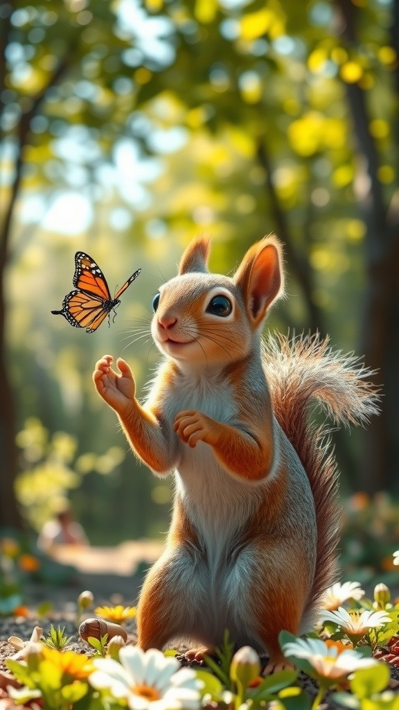 The Squirrel's Leaf Umbrella
