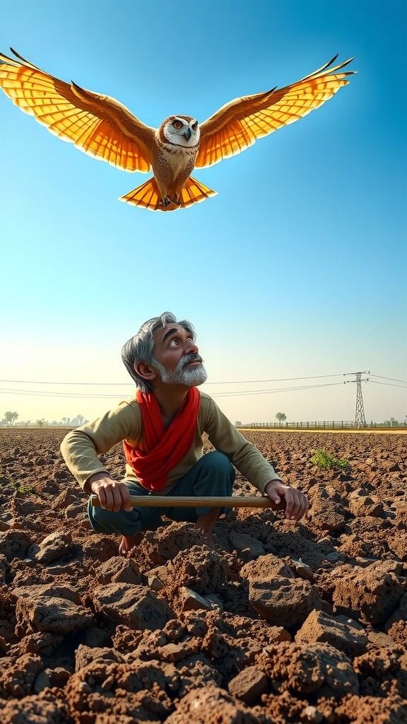 किसान की दया: घायल बाज़ की कहानी