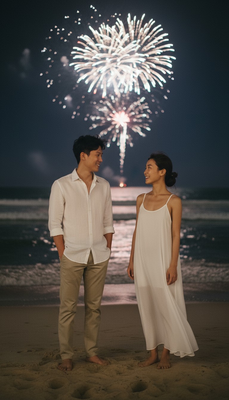 Eternal Moments: Love Under Fireworks