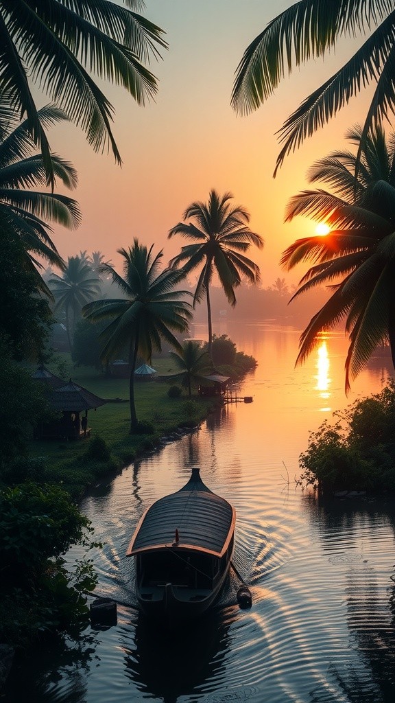 Morning Serenity in Kerala Backwaters