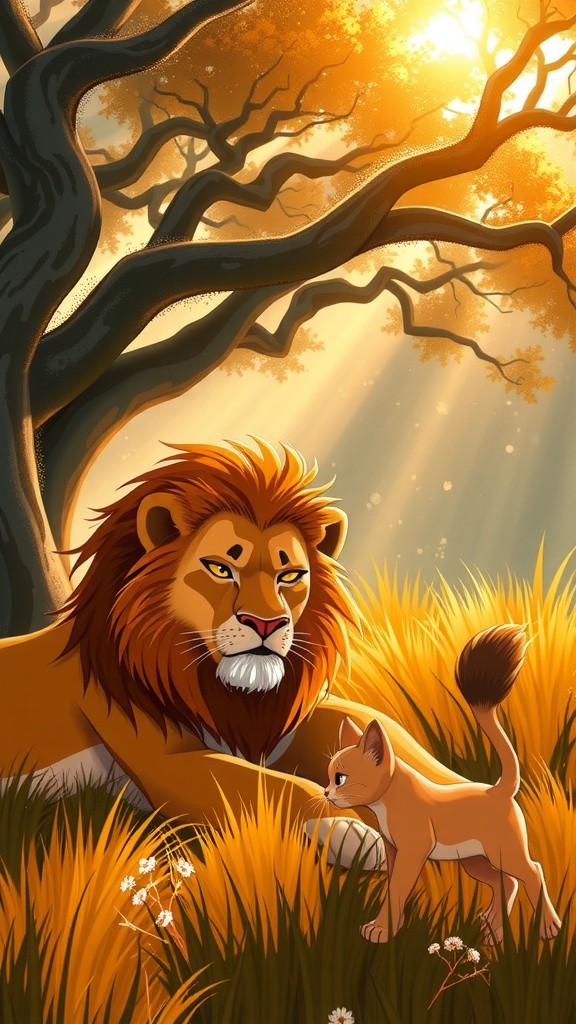 شیر اور بلی کی دوستی