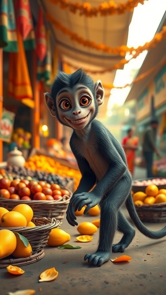 बंदर और सड़क विक्रेता की मजेदार बातें