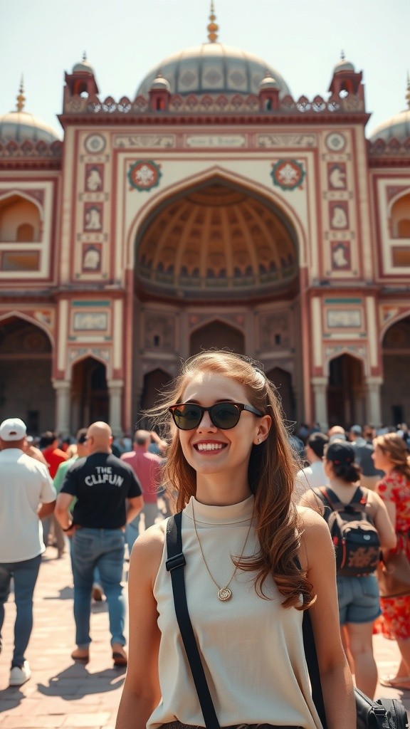 Russian Girl Explores Badshahi Mosque in Lahore
