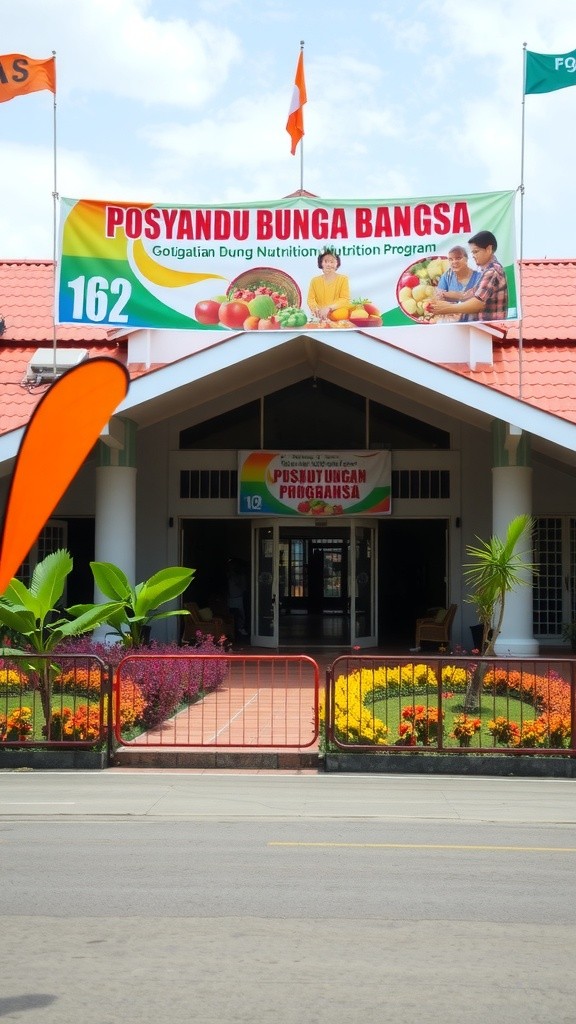 Pembagian Makanan Bergizi Gratis di Posyandu Bunga Bangsa