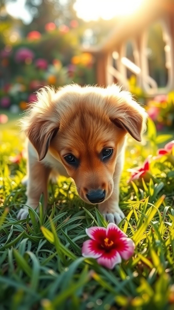Puppy Sneezes and Becomes a Flower Crown