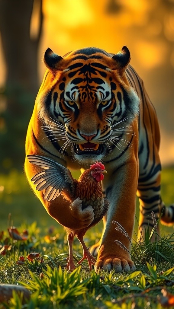 Pertarungan Ayam dan Harimau: Akhir Tragis di Hutan