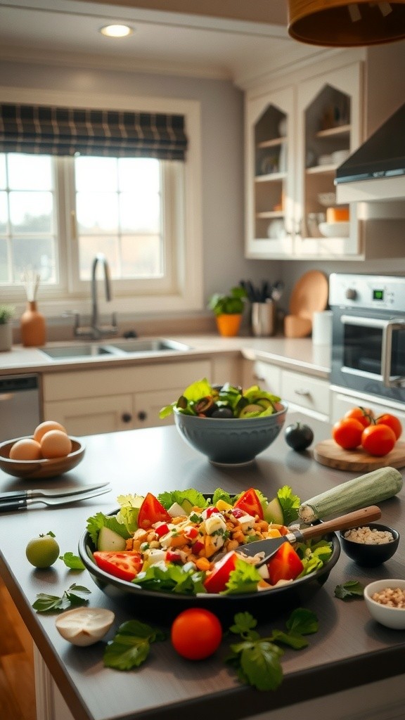 Cat Kicks Football in Salad Bowl