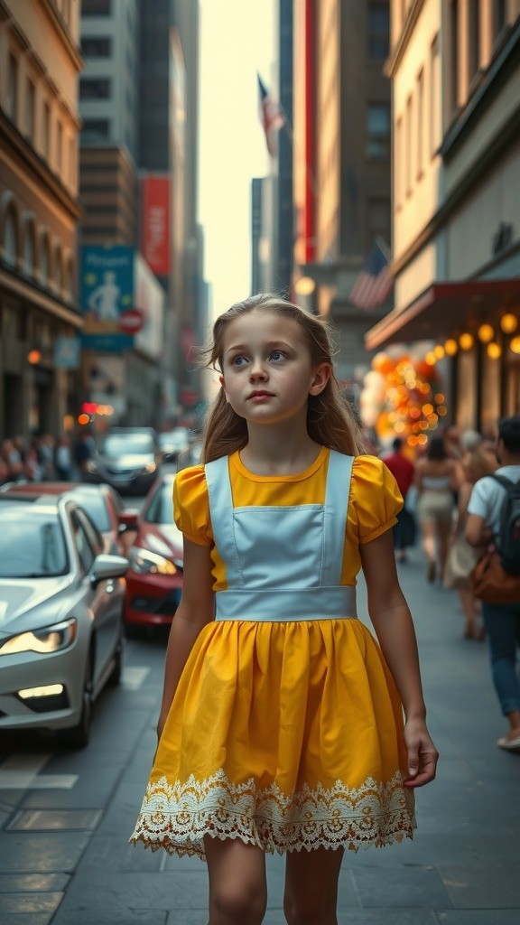 Girl Walking on Street