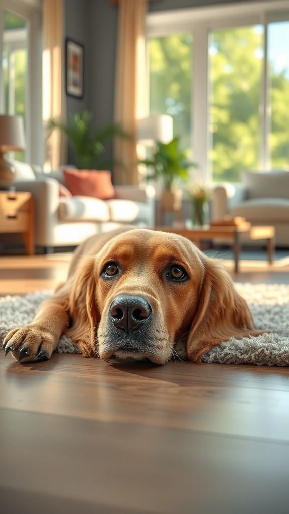Fluffy Golden Retriever's Hilarious Vacuum Panic!