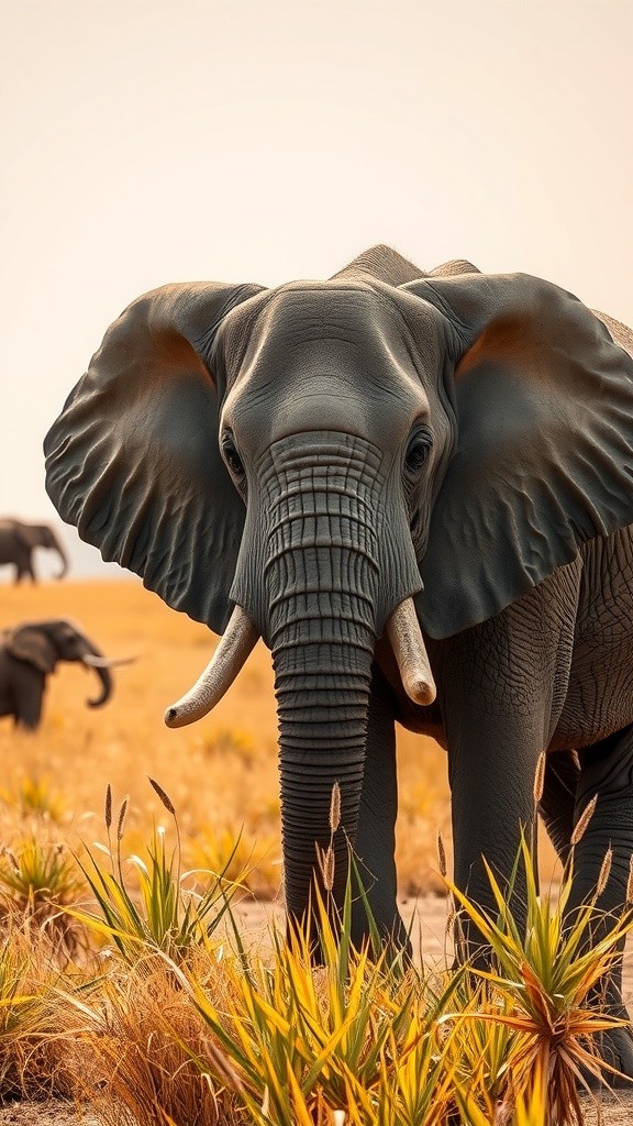 Savannah Battle: Elephant vs. Lion Encounter