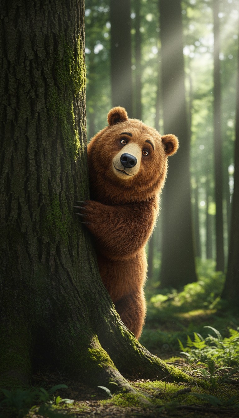 A Bear's Morning in the Forest