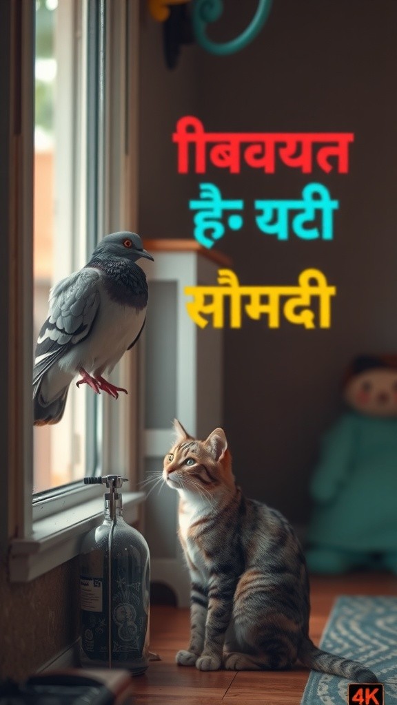 कबूतर की समझदारी और चालाक बिल्ली