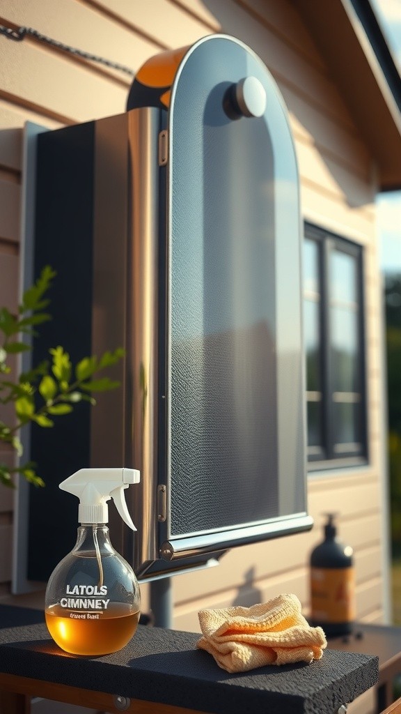 Cleaning the Gas Chimney with a Spray Bottle