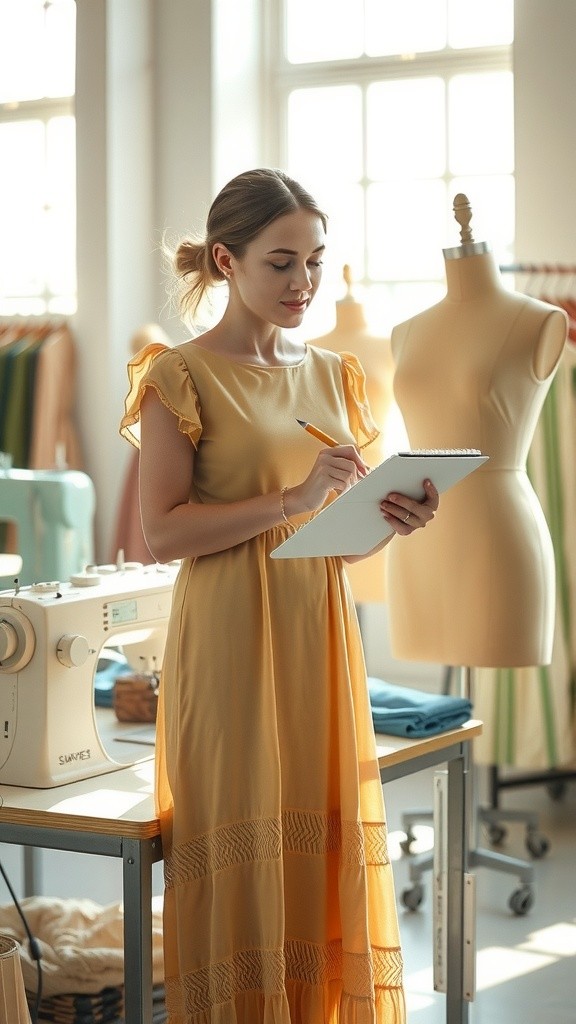 A Dress Creation with Apprentices Watching
