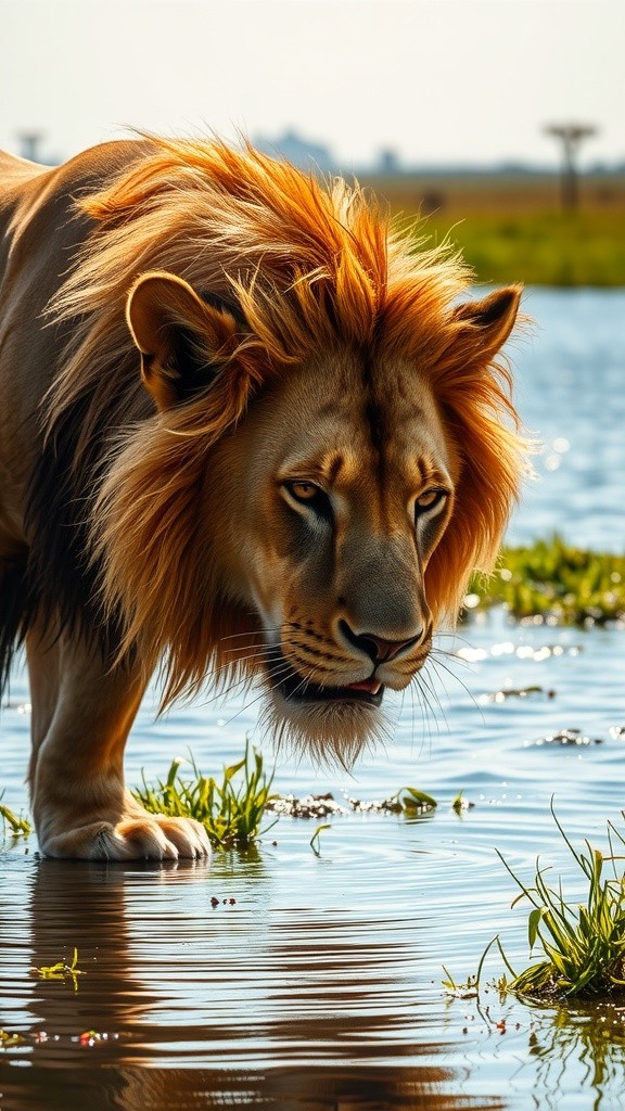 Lion vs Crocodile: Brave Rescue in the Lake!