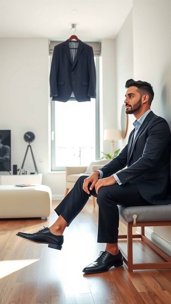 Young Man Ties Tie and Celebrates Success - CARREOGRAPH Logo Appears
