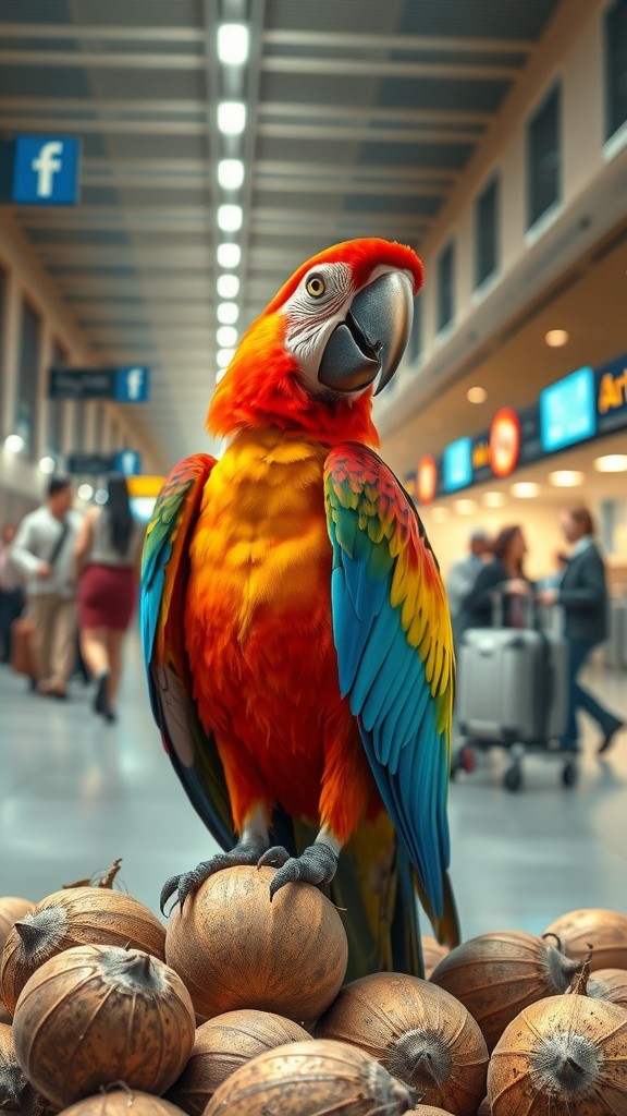 Coconut Smuggler: A Parrot's Clever Trick!