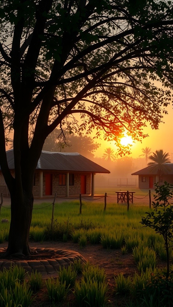 Morning Rituals in the African Compound