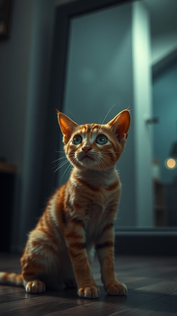 Confronting the Mirror: A Cat's Discovery