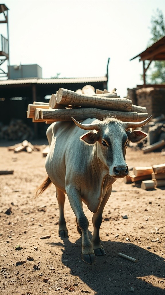 Cow's Hard Work Disrupted by Playful Monkeys!