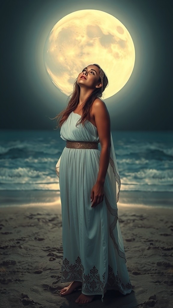 Souls Together, Bodies Apart on Moonlit Beach