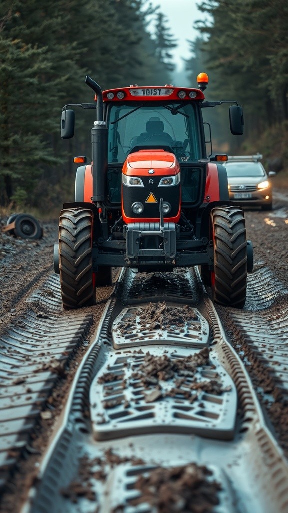 Tractor vs. Muddy Truck: A Rescue Challenge
