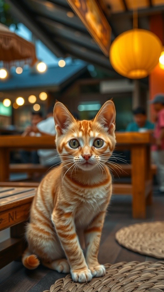Kesabaran Kucing di Warung Makan