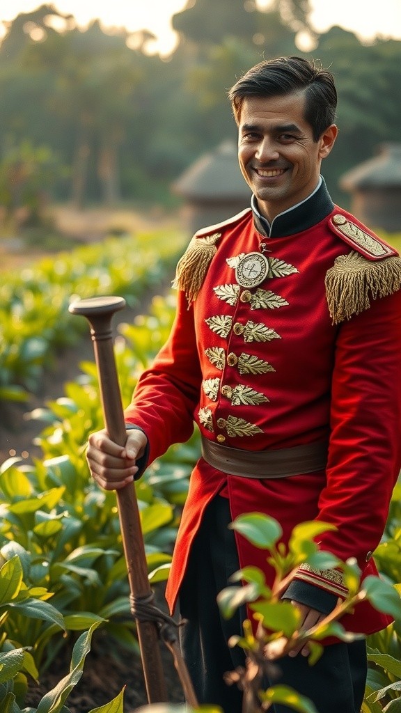 A Young Man's Farm Duties in an African Village