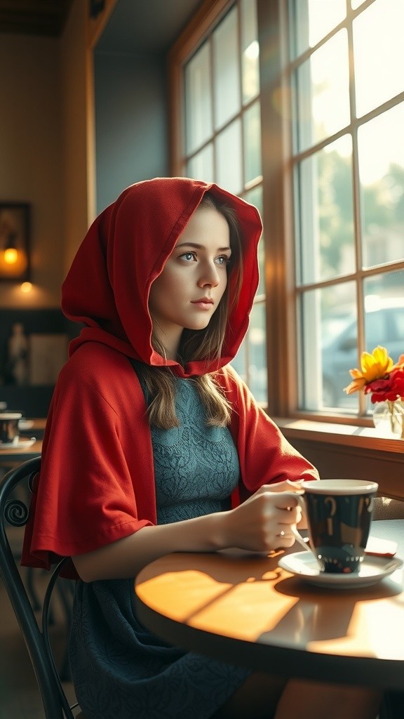 A Moment at the Cafe: Sipping Coffee