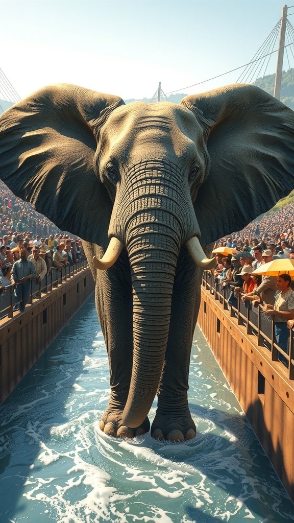 Epic Showdown: Elephant vs. Tiger on a Bridge