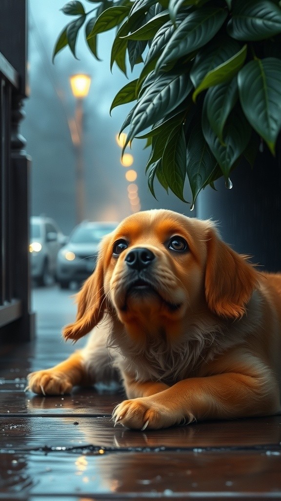 Tender Rescue: Officer Saves Shivering Puppy from Rain