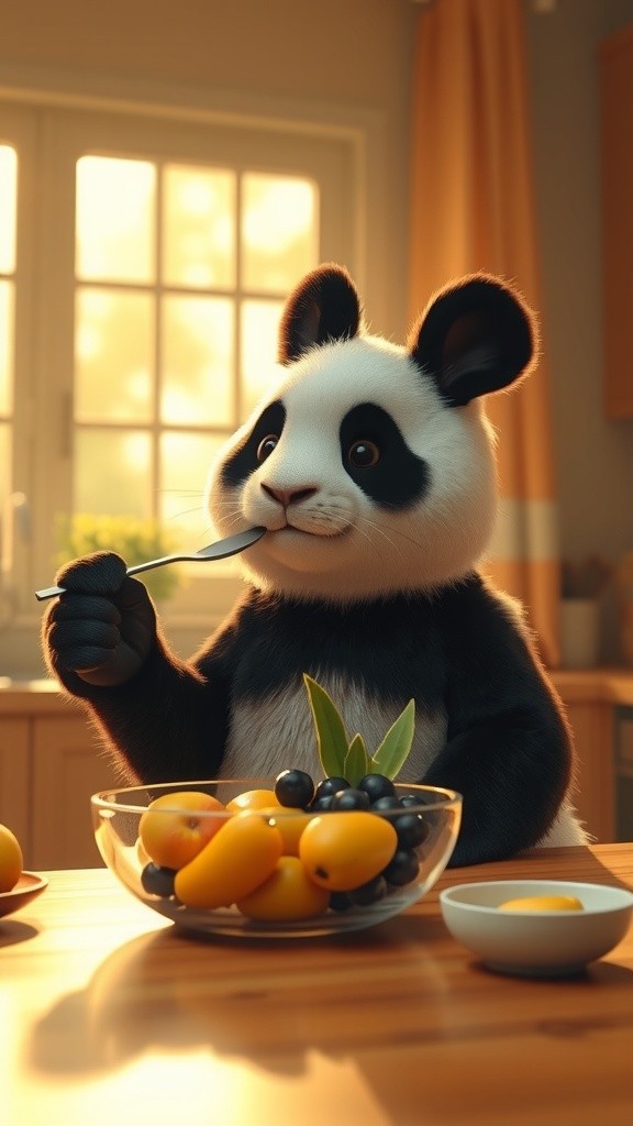 Bao's Morning Feast: A Panda's Delight!