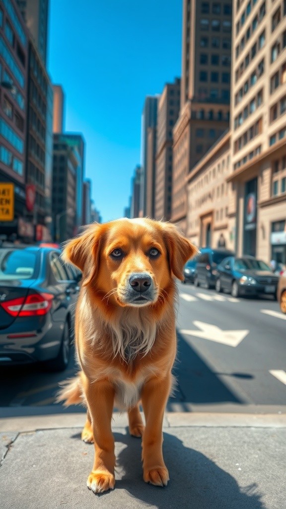 Dog in Middle of Street