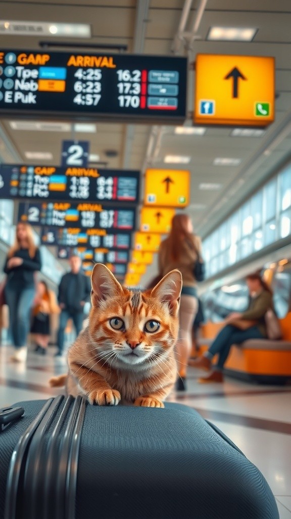 Sneaky Sandwich Heist: A Cat's Chase at the Train Station
