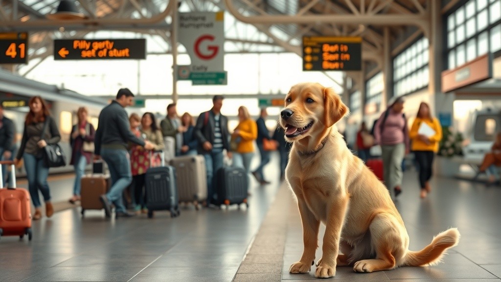 A Heartwarming Puppy Adventure: Boarding the Train with Family
