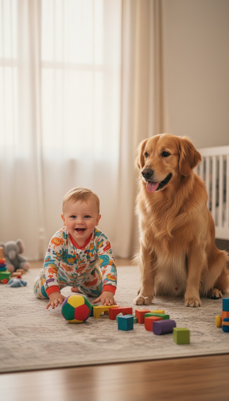 A Dog and a Baby Helping Each Other